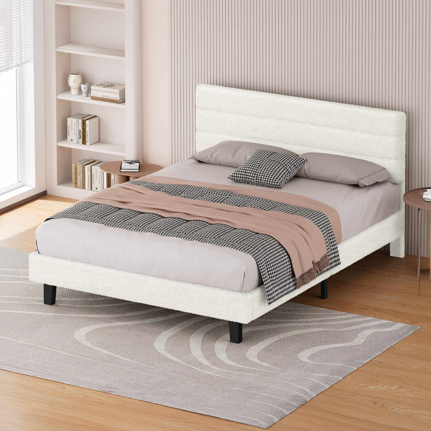 White-Preston-Boucle-Bed-Frame