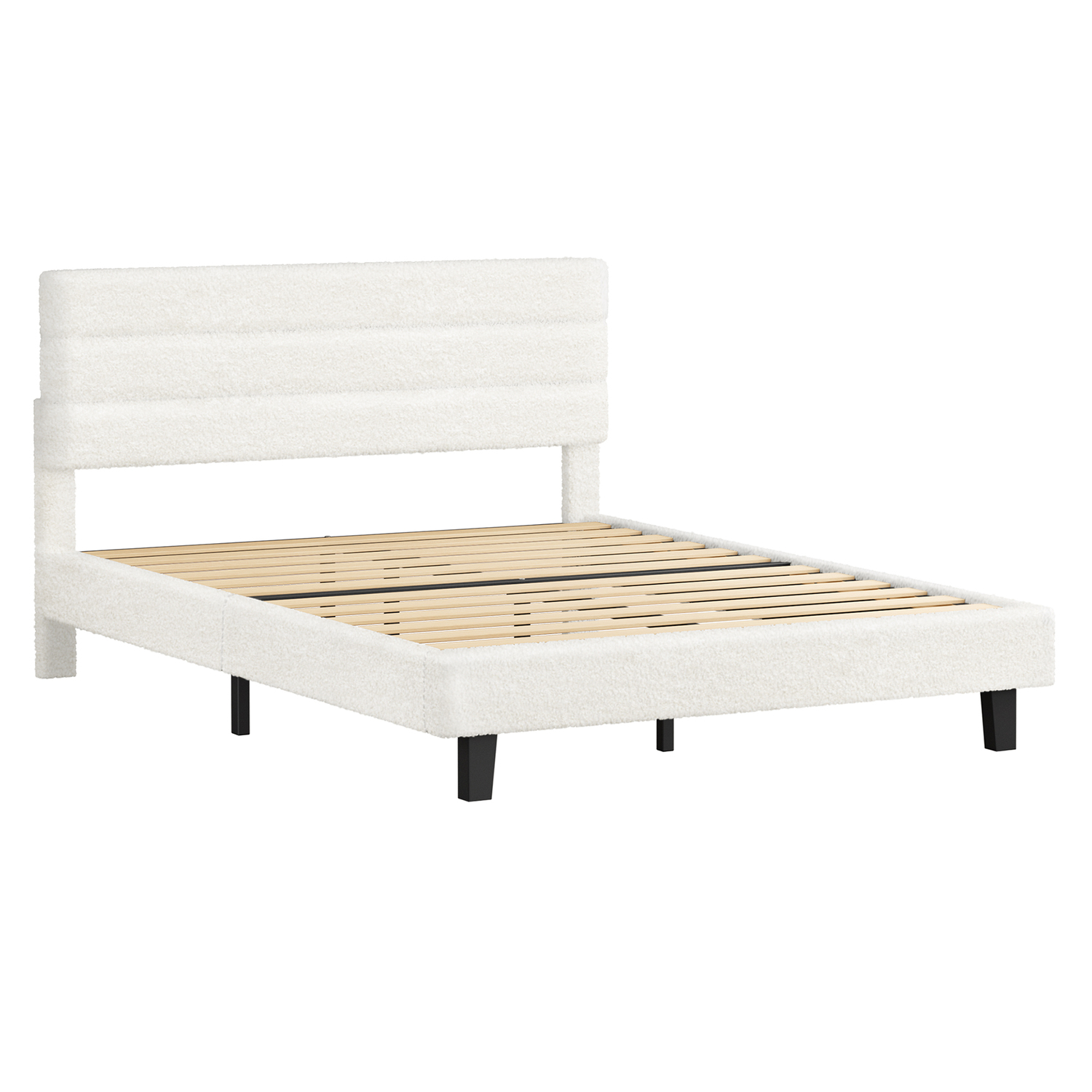 White-Preston-Boucle-Bed-Frame