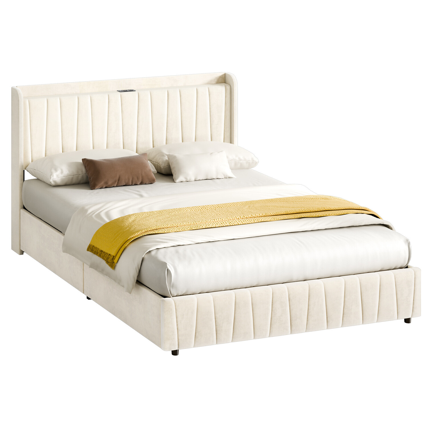 Landon Bed Frame with Charging Station & Drawers