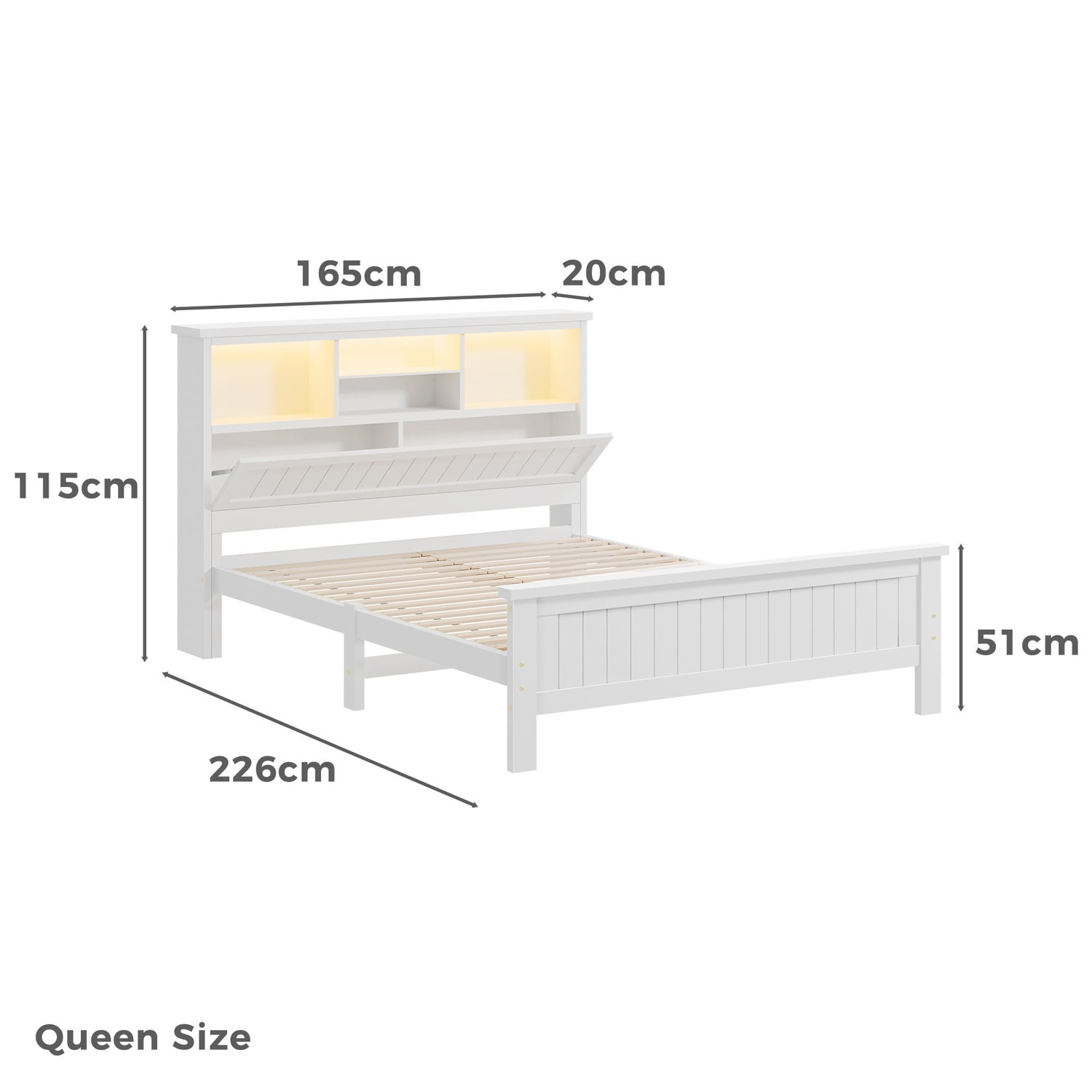 Diaz Platform Bed with LED Storage Bedhead