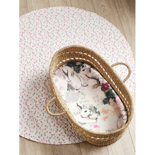 Linen House Kids 3 Piece Bunny Tales Bassinet Fitted Sheet Set