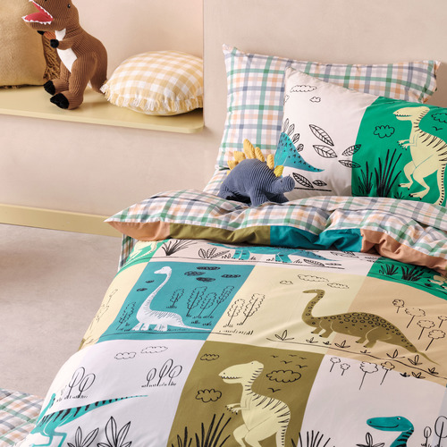 Prehistoric Patchwork Quilt Cover Set