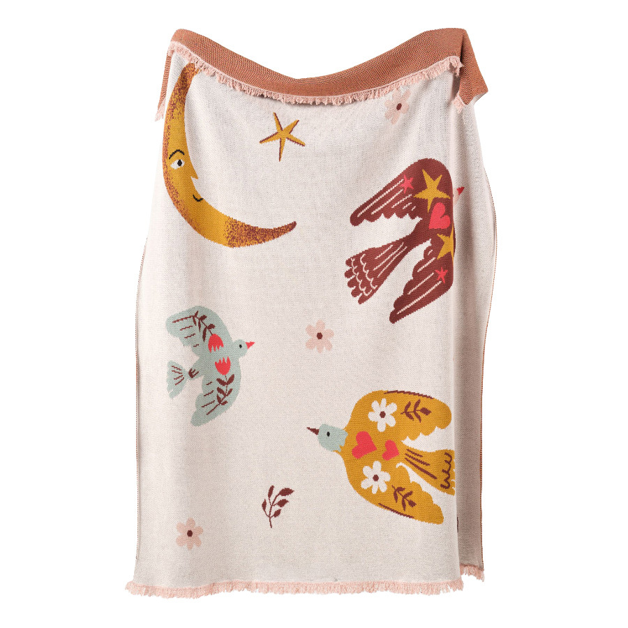 Folk Woodland Cotton Blanket