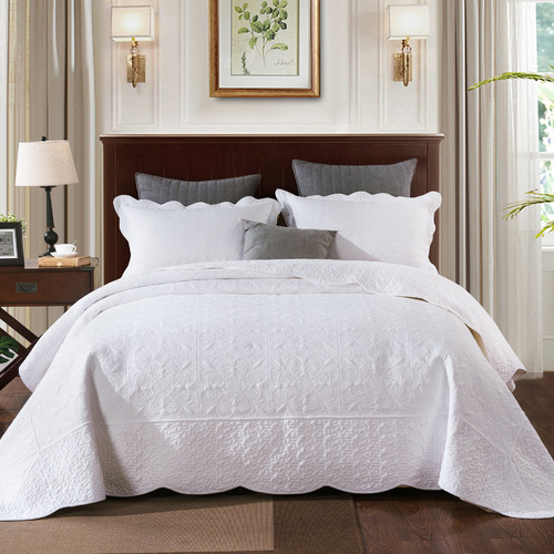 Antique White Cotton Coverlet Set, Cool Super King Size Bedspreads Australia