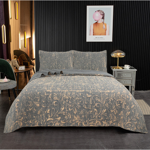 Gunmetal-Grey-Cotton-Coverlet-Set
