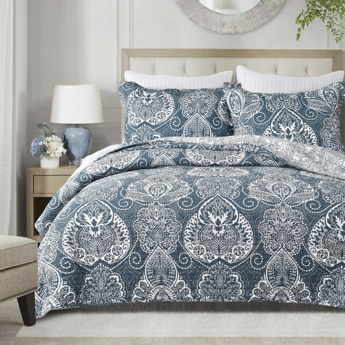 Dark Night Reflections Cotton Coverlet Set | Temple & Webster