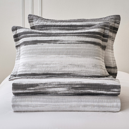 Stormy Grey Cortland Cotton Coverlet Set