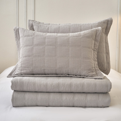 Smokey Grey Roswell Cotton Coverlet Set