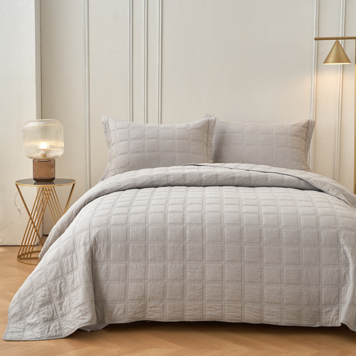 Smokey Grey Roswell Cotton Coverlet Set
