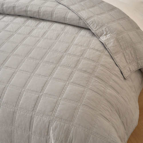 Smokey Grey Roswell Cotton Coverlet Set