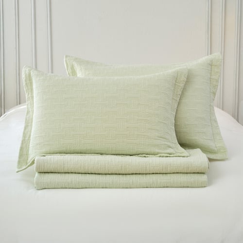 Milky Green Ellis Cotton Coverlet Set