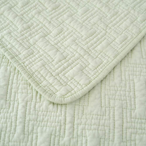 Milky Green Ellis Cotton Coverlet Set