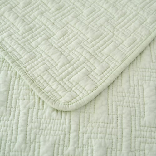 Milky Green Ellis Cotton Coverlet Set