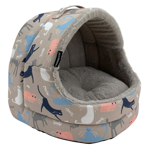 Taupe Catisse Hooded Cat House Cat Bed
