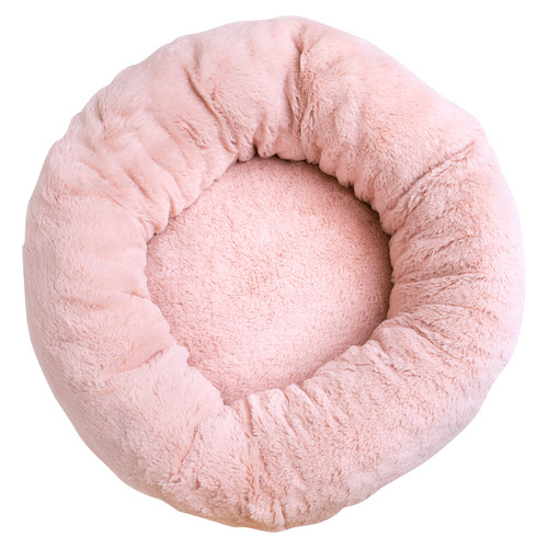 Charcoal Plush Donut Pet Bed