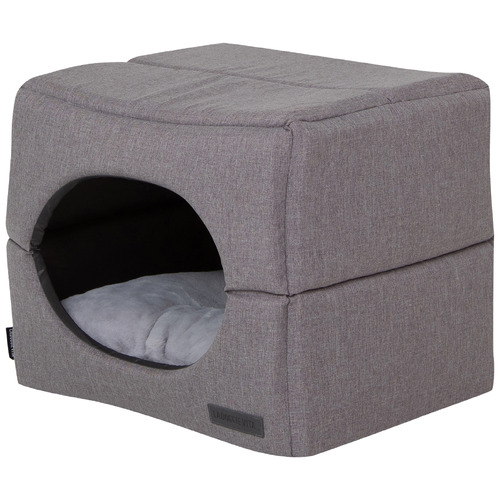 Grey Water Resistant Cube Pet Bed | Temple & Webster