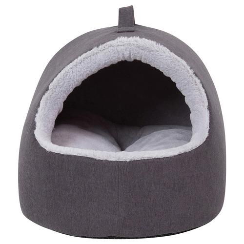 Charcoal Hooded Cat Bed