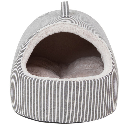 Hamptons Stripe Hooded Cat Bed