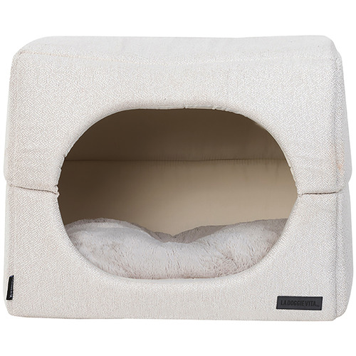 Cream Boucle Cube Pet Bed