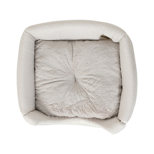 Cream Boucle Cube Pet Bed