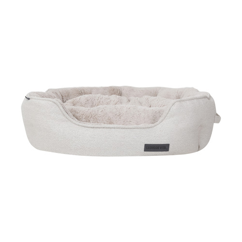 Luxe Round Boucle Stone Shell Pet Bed