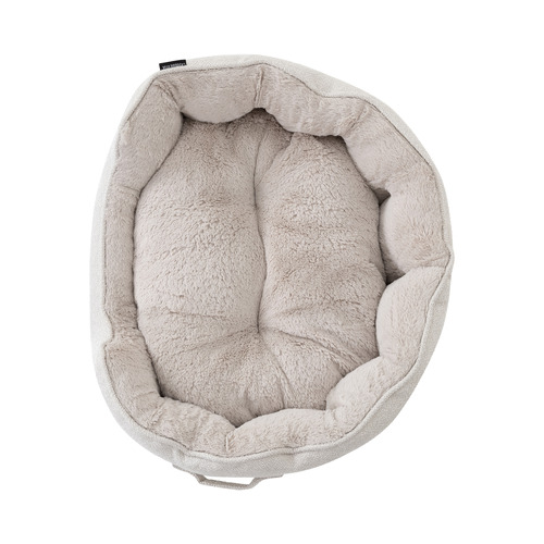 Luxe Round Boucle Stone Shell Pet Bed