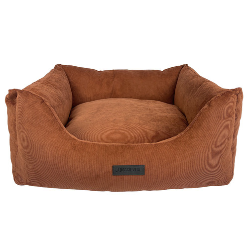 Corduroy Pet Bed with Reversible Cushion