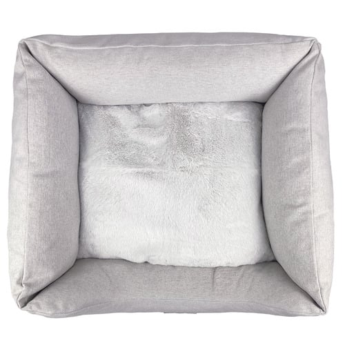 Linen-Look Pet Bed with Reversible Cushion