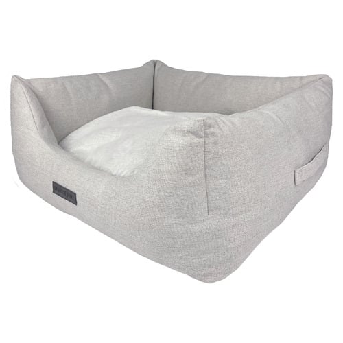 Linen-Look Pet Bed with Reversible Cushion