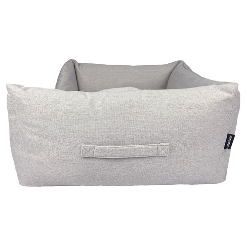 Linen-Look Pet Bed with Reversible Cushion