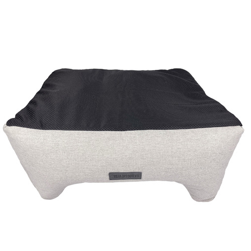 Linen-Look Pet Bed with Reversible Cushion