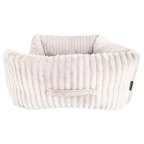 Velour Cord Pet Bed with Removable Cushion