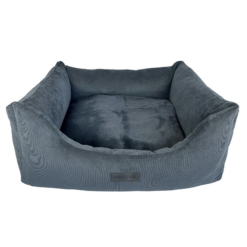 Corduroy Pet Bed with Reversible Cushion