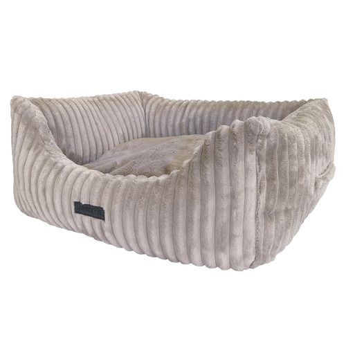 Velour Cord Pet Bed with Removable Cushion
