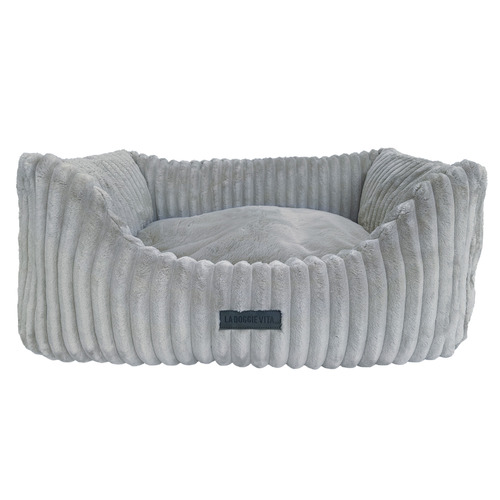Velour Cord Pet Bed with Removable Cushion