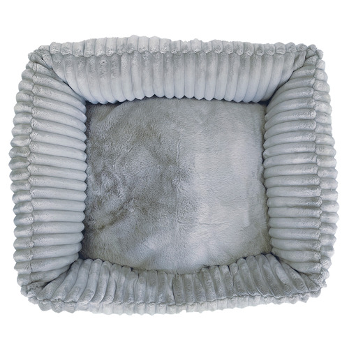 Velour Cord Pet Bed with Removable Cushion