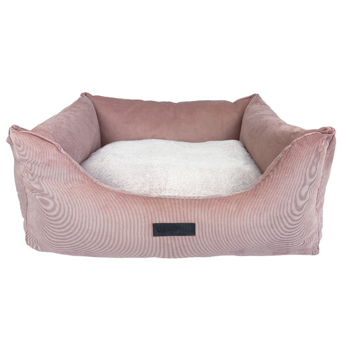 Corduroy Pet Bed with Reversible Cushion