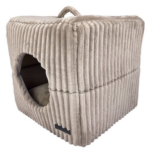 Cube Velour Cord Mousse Cat Bed