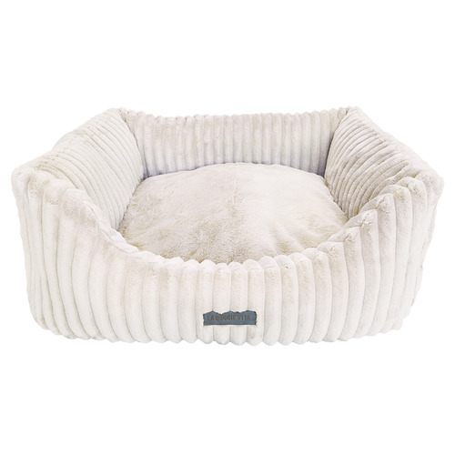Velour Cord Pet Bed with Removable Cushion