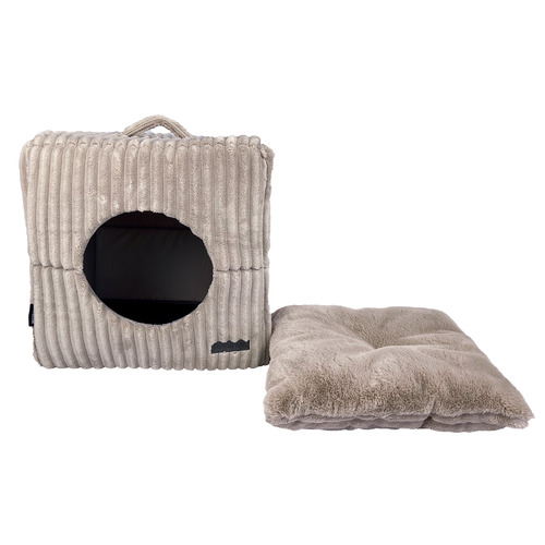 Cube Velour Cord Mousse Cat Bed