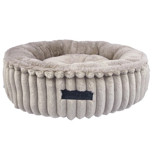 Donut Velour Cord Cat Bed