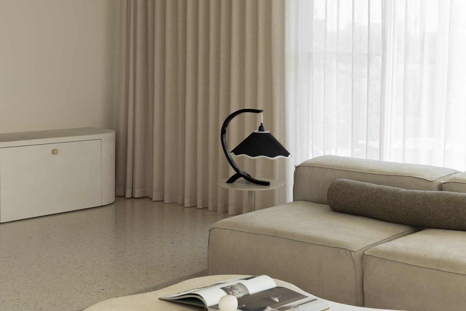 Kira Rubberwood Table Lamp