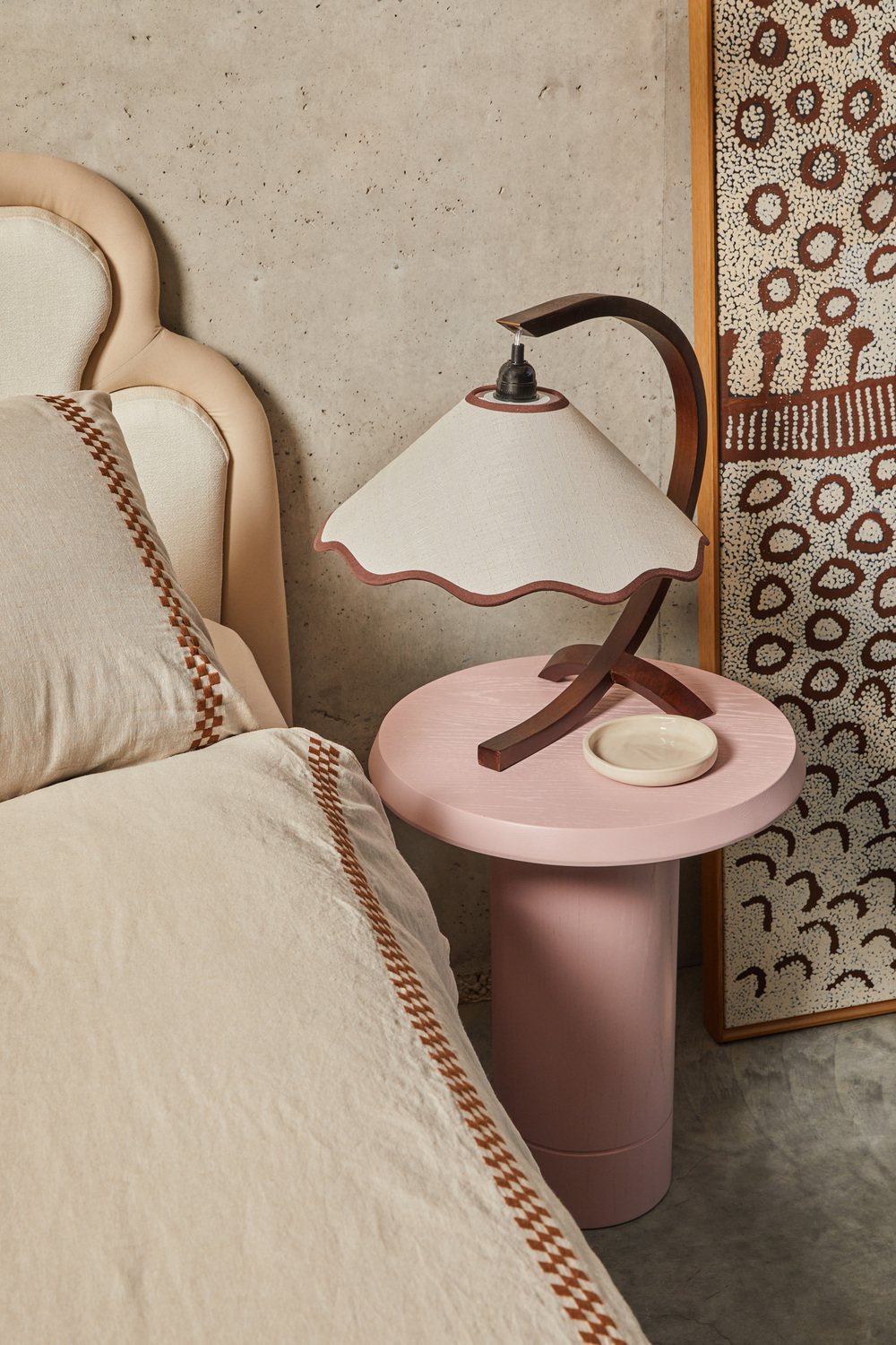 Kira Rubberwood Table Lamp