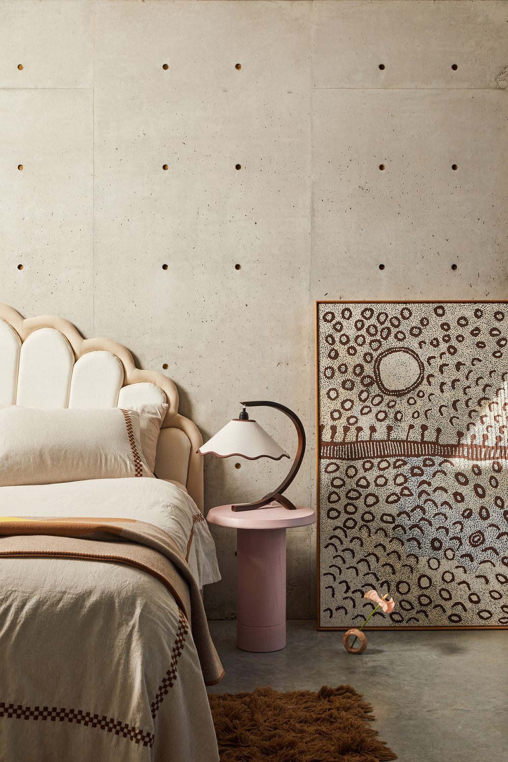 Kira Rubberwood Table Lamp