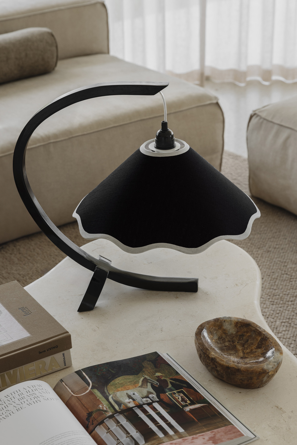 Kira Rubberwood Table Lamp