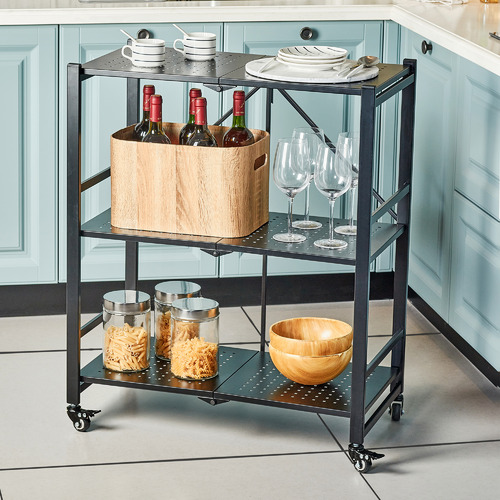 Laeliunt 3 Tier Foldable Storage Rack with Wheels Temple & ster