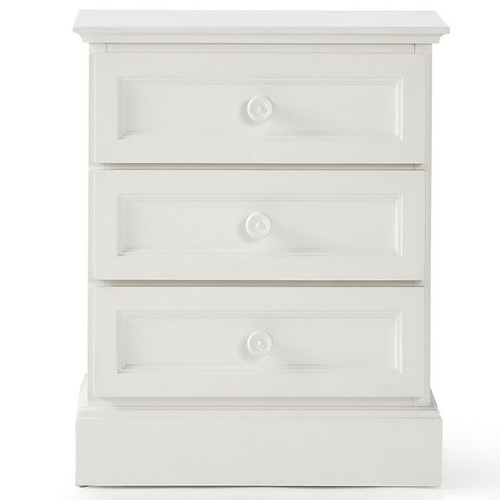 White Classic 3 Drawer Bedside Table | Temple & Webster