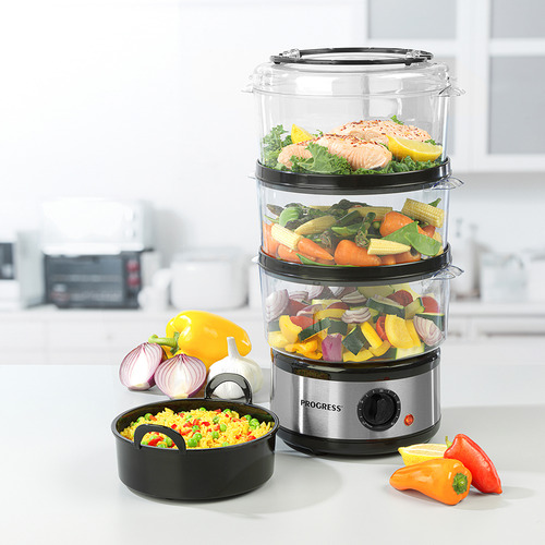 Salter 3Tier Healthy Cooking Food Steamer Temple & ster