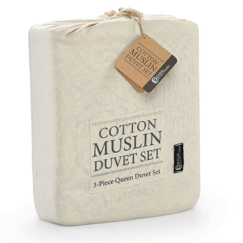 CreativeCollection Muslin Cotton Duvet Cover Set Temple & ster