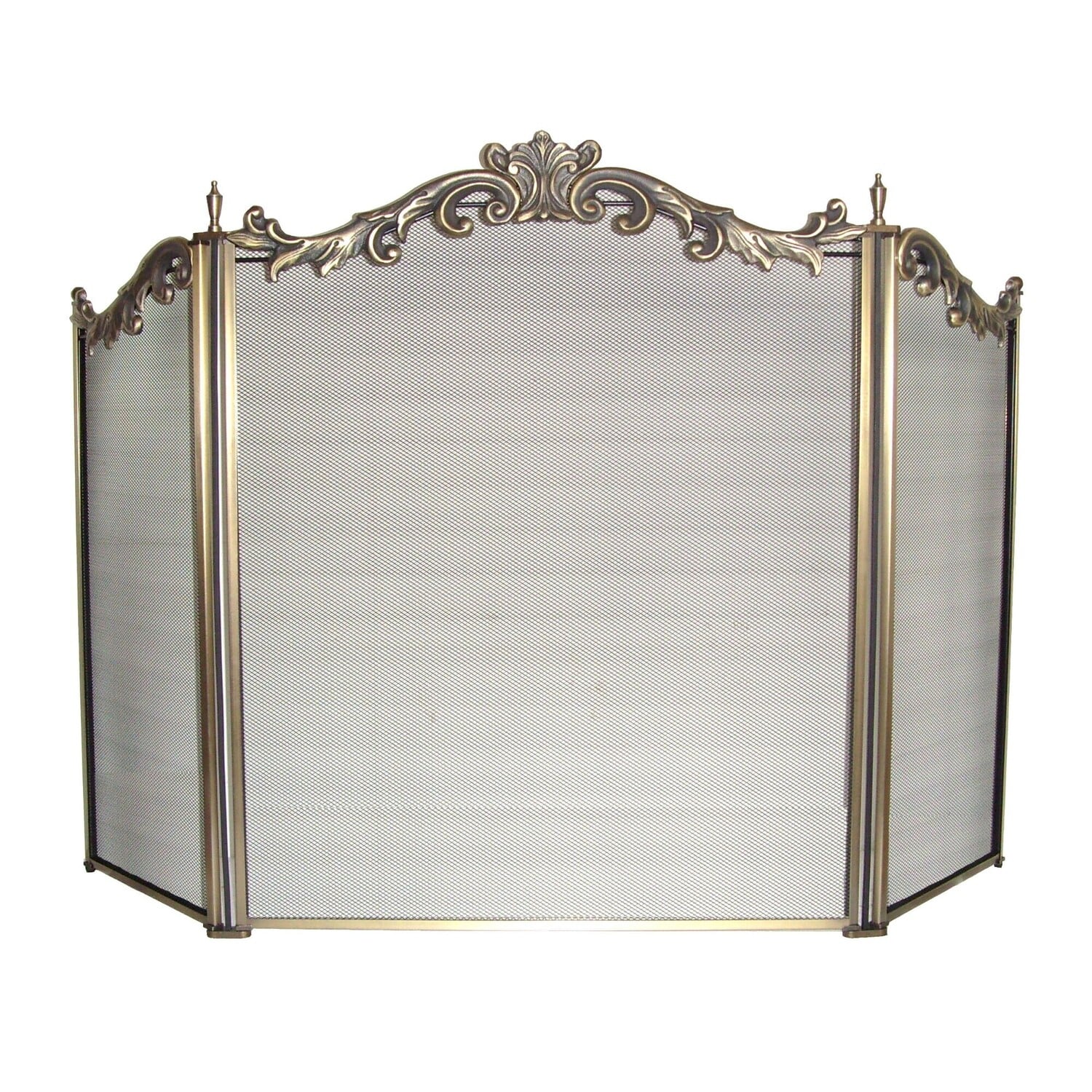 3 Fold Keaton Antique Brass Fire Screen